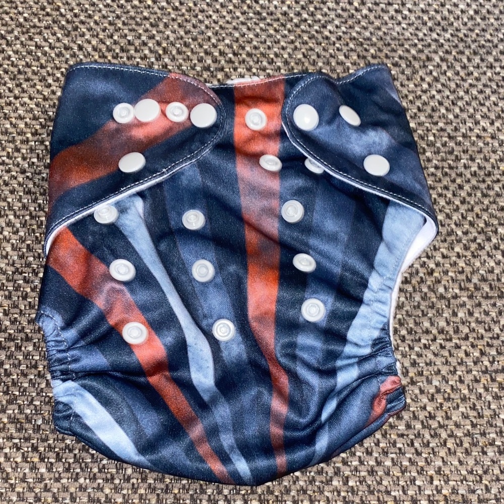 Navy and Rust Striped Kids Diaper Cover